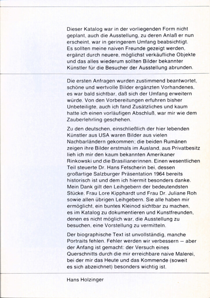 Hans Holzinger an Lore Kipphardt